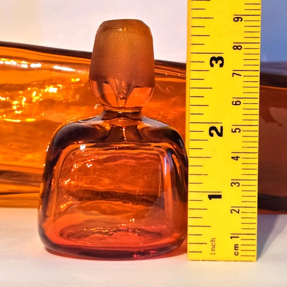 RARE VTG BLENKO Tangerine Twist Glass Decanter & Stopper MCM Artist Wayne Husted - Picture 11 of 13